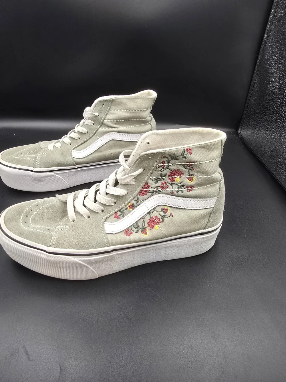 Vans Sk8-Hi High Top Sneakers in Light Gray/White